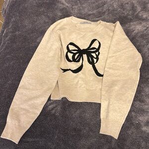 Ribbon cropped sweater
